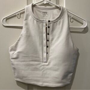 YPB sculptLUX Plunge Henley Slim Tank